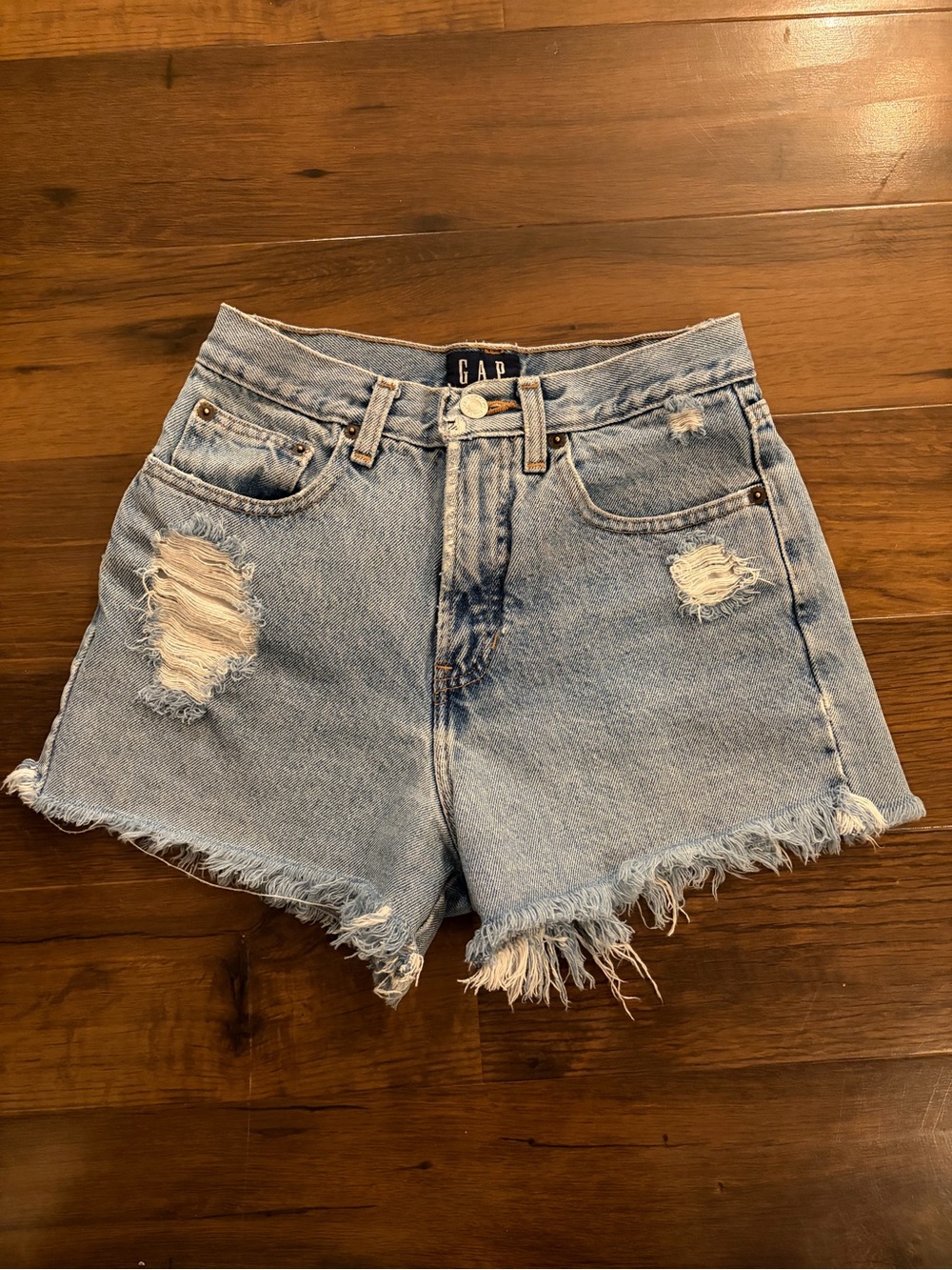 GAP Light Blue Distressed Denim Jean Shorts